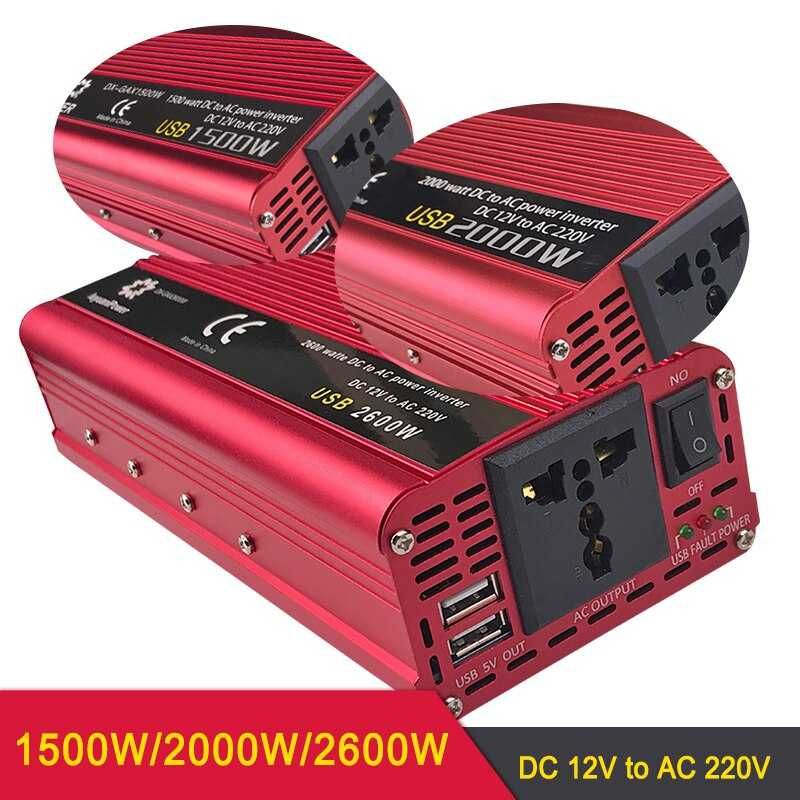 (NOVO) • Inversor 12V - 220V • 2000W • DC/AC • ONDA PURA • 2 x USB 5V