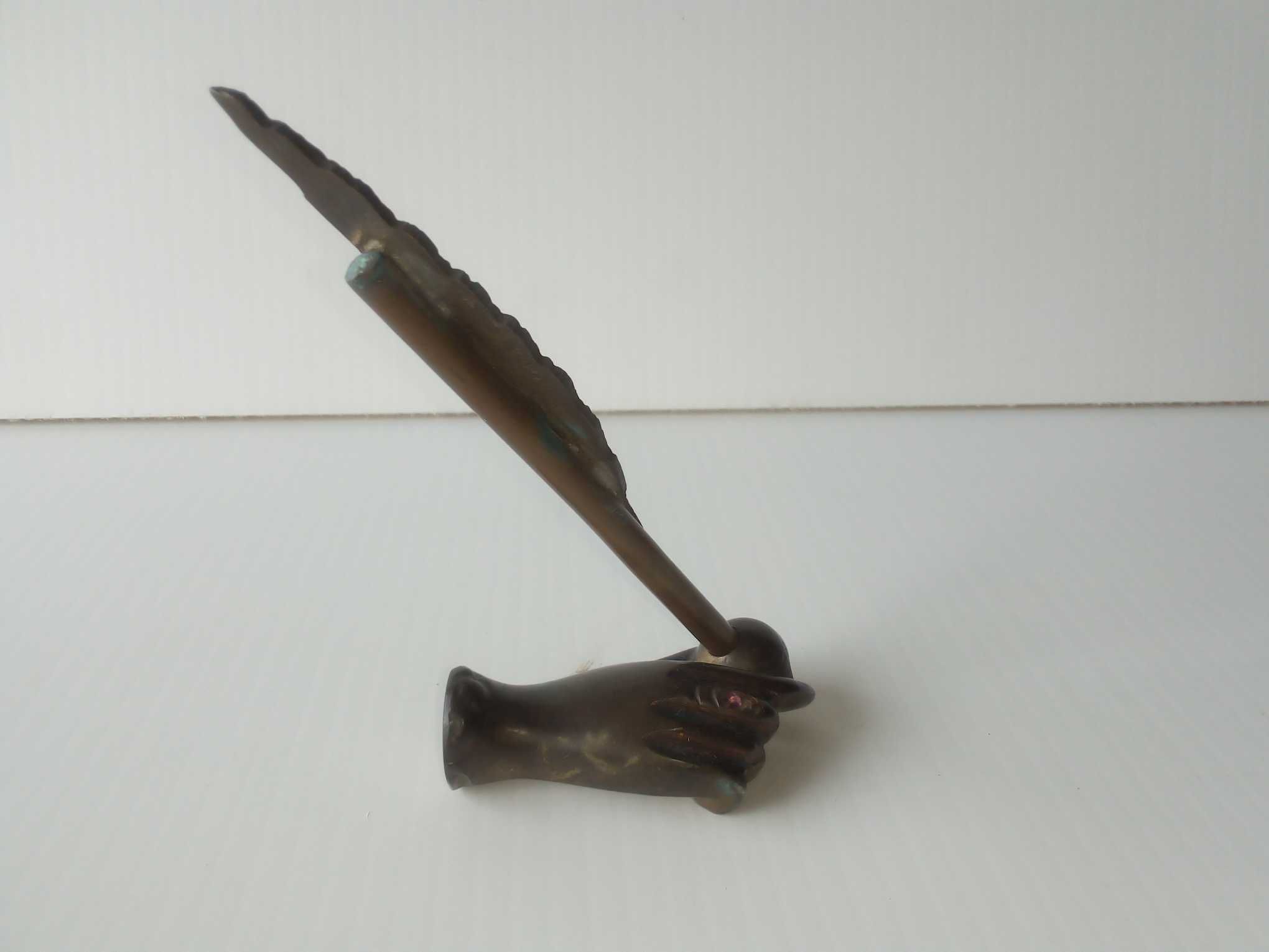 Suporte para caneta, em latão, usado