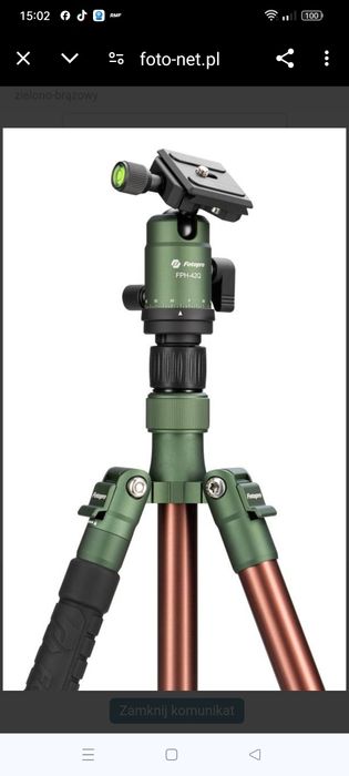 Statyw Fotopro X-go geco z głowicą kulową FPH - 42Q zielono-brązowy