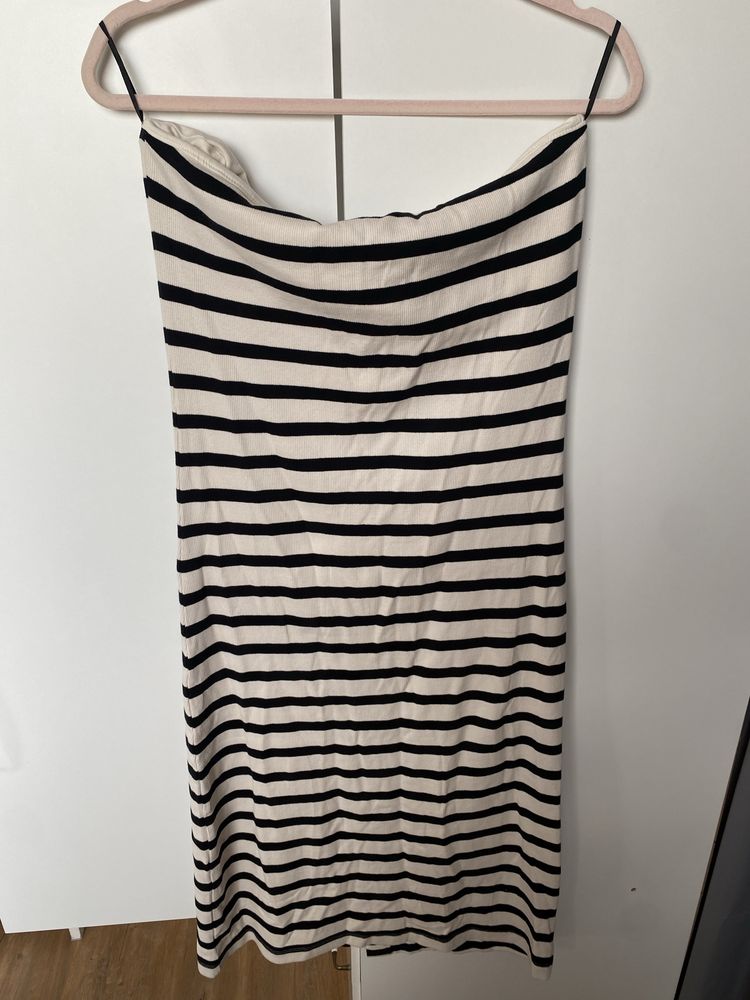 Sukienka H&M nowq w paski bialo czarna rozm.L 40
