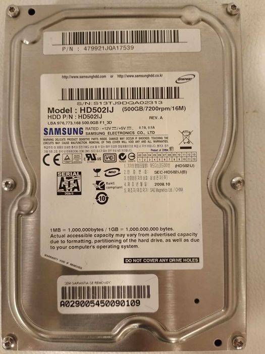 DIsco HDD 500G  -   samsung hd5021j