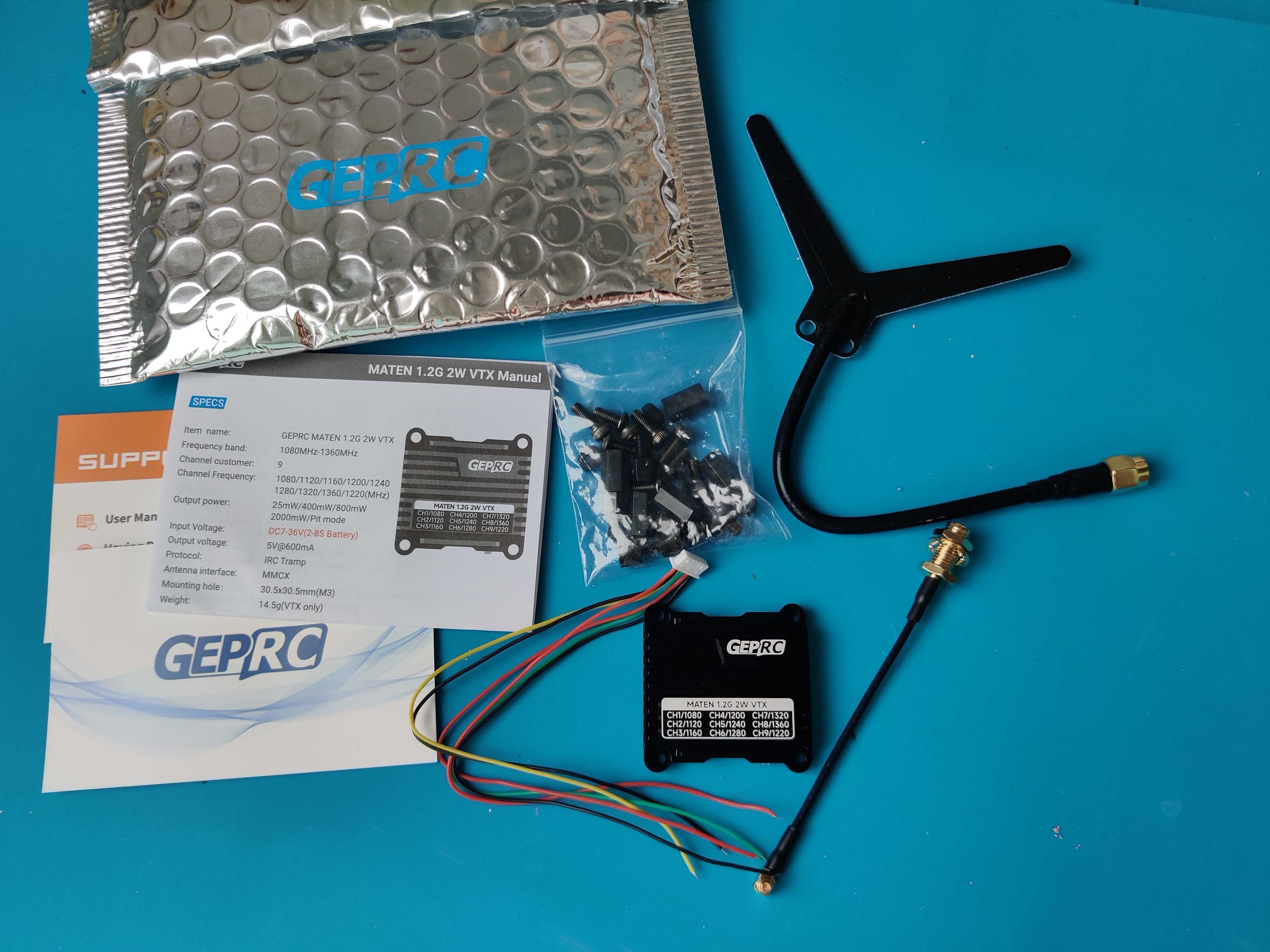 VTX GEPRC MATEN 1.2G 2W відео передавач 2000 mWt FPV 9CH