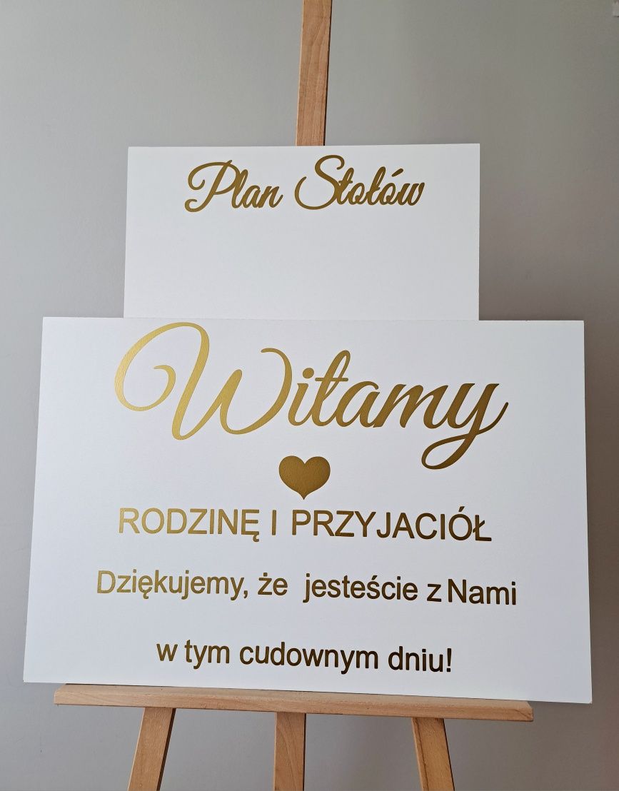 Tablica ślubna tablica powitalna Witamy plan stołów wesele ślub