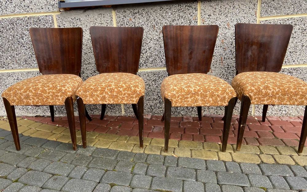 Krzesła art deco H-214 Halabala, antyk