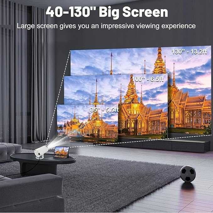 Projektor ANDROID 11 ALWTNIET HY300 4K 1080P Full HD obracany biały