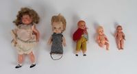 5 bonecos antigos em plástico - pequeno porte