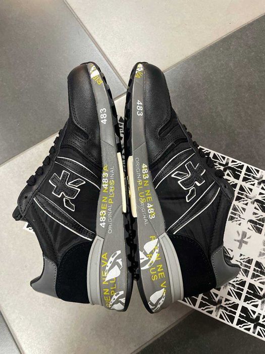 ОРИГИНАЛ Premiata lander новые мужские кожаные кроссовки черные 40-45