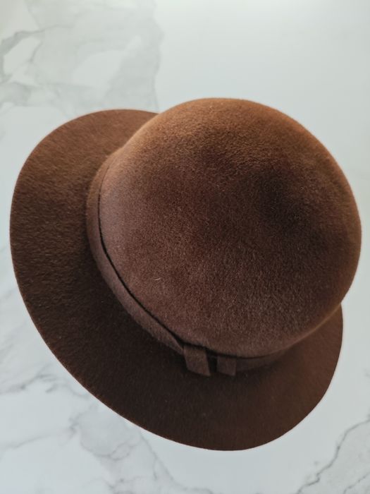 Brązowy bapelusz vintage - rozmiar 54