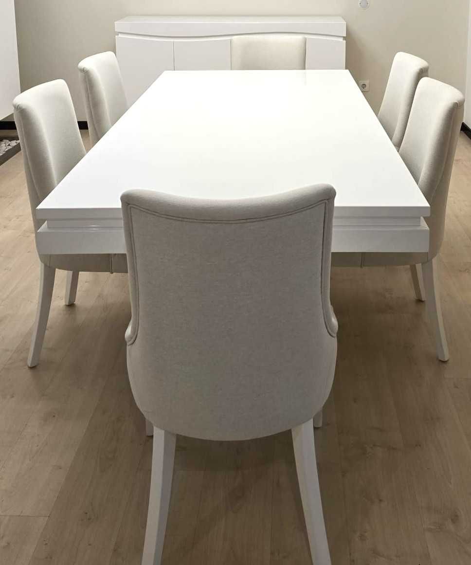 Mesa extensível - branco alto brilho (como nova)