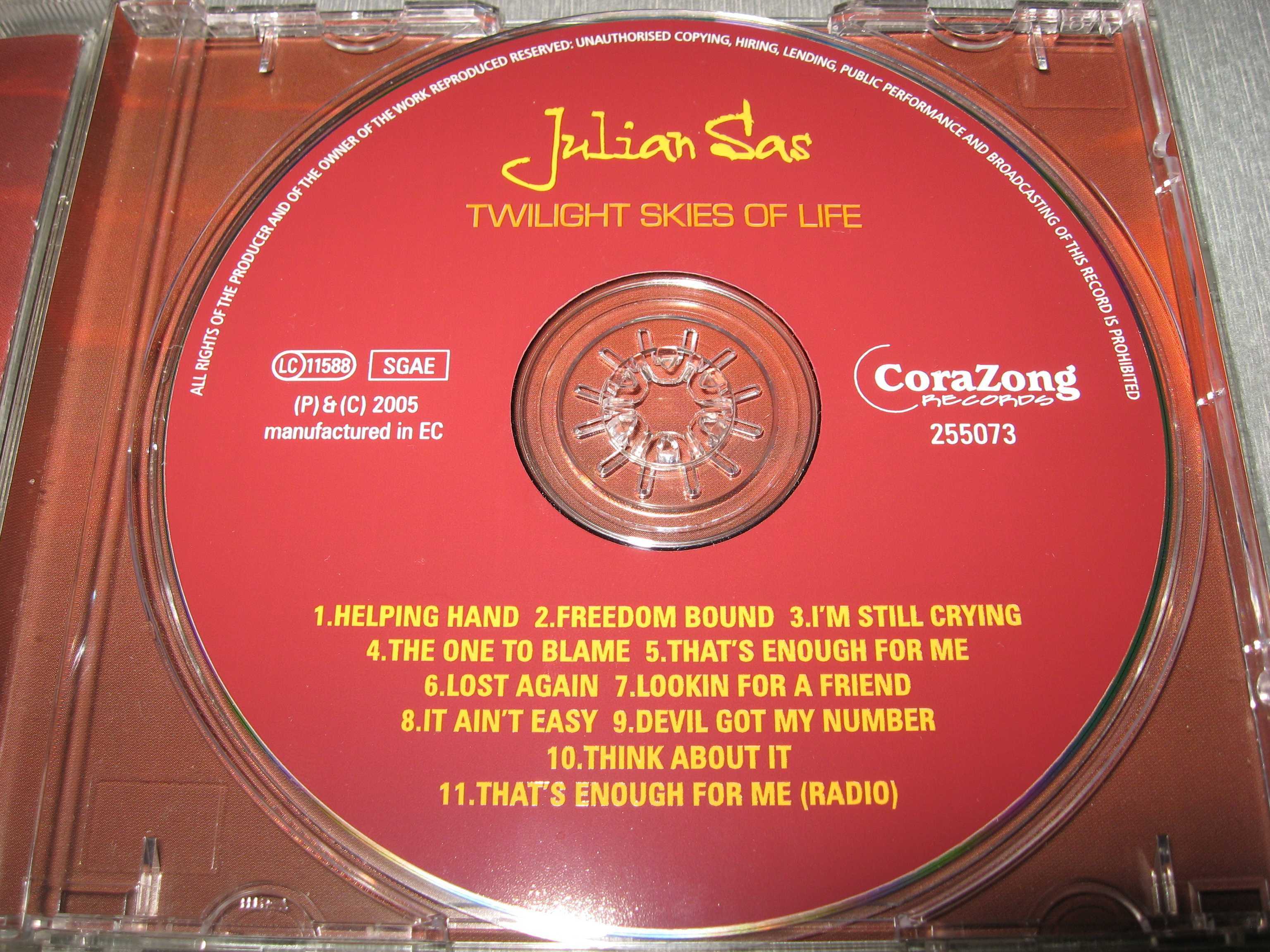 Julian Sas "Twilight Skies Of Life" CD made in USA оригинал 2005г.