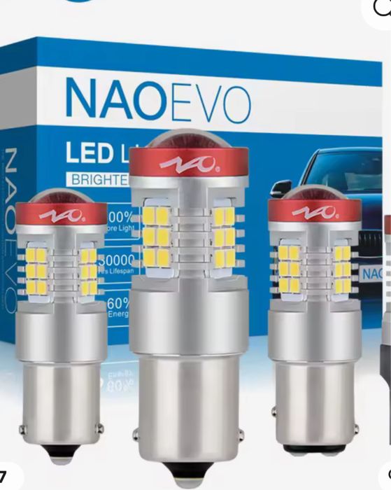 Світлодіодні ТОП лампи NAOEVO P21W BA15S топ яскравість задній хід