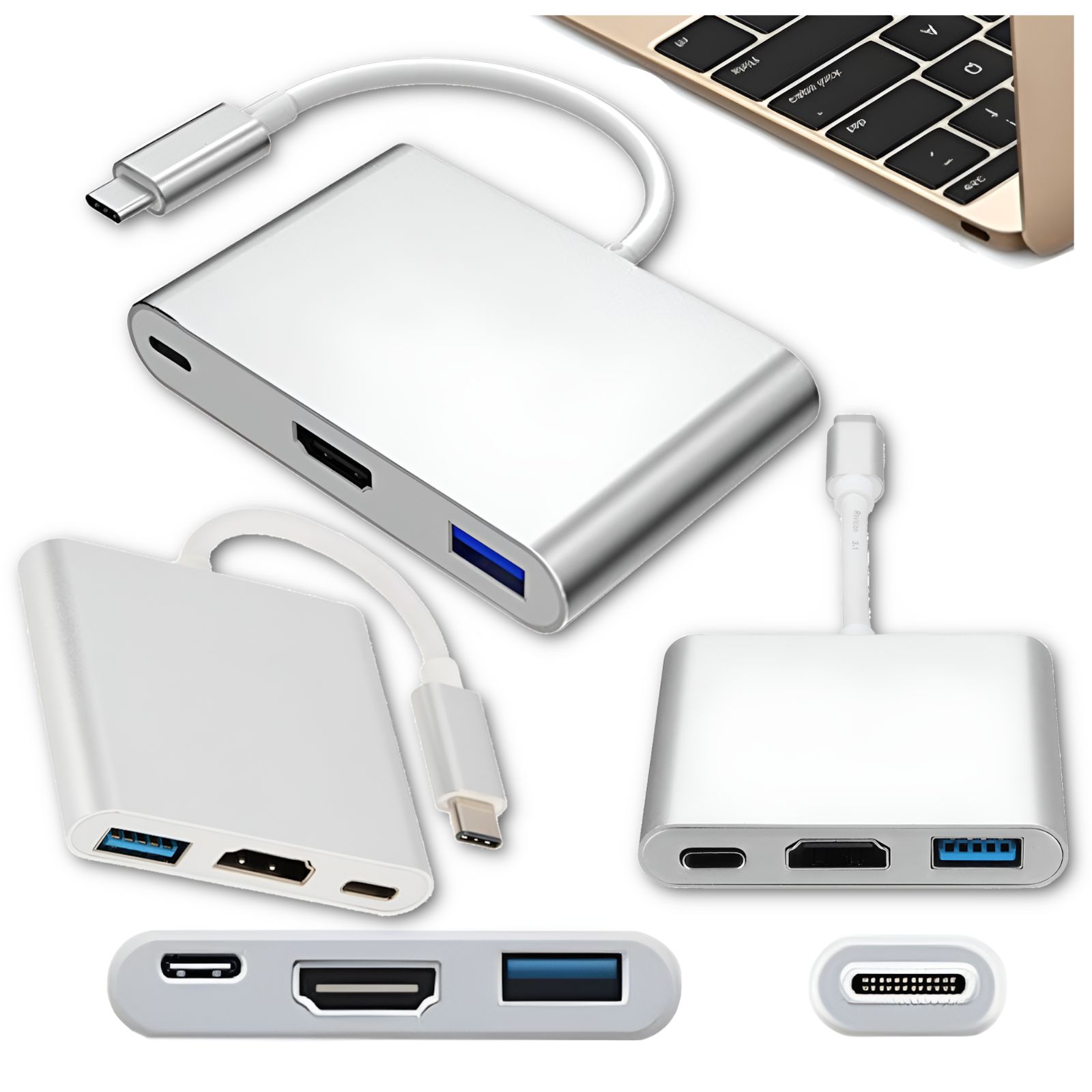 Adapter HUB USB-C na HDMI / USB 3.0 / USB-C Stacja dokująca Multiport