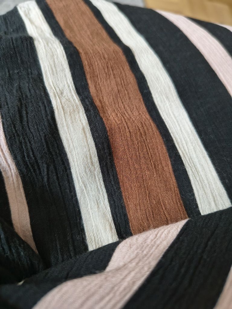 Top koszula narzutka bluzka oversize zara w paski pionowe koszulka