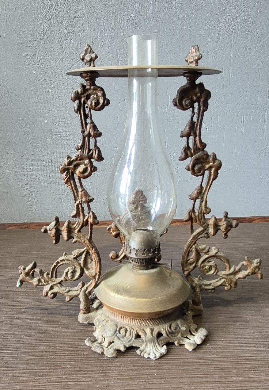 Stara lampa naftowa/kinkiet metalowy