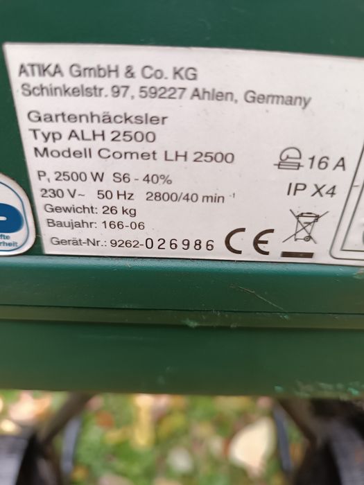 Rozdrabniacz do gałęzi frezowy 2500 Wat