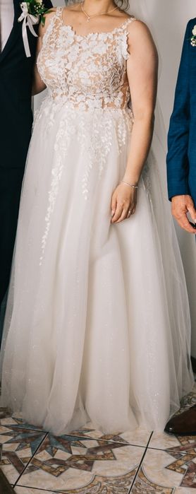 Suknia ślubna - ręcznie zdobiona [WELON długi GRATIS]