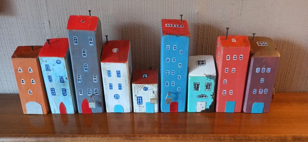 Miasto ręcznie robiony drewniany model