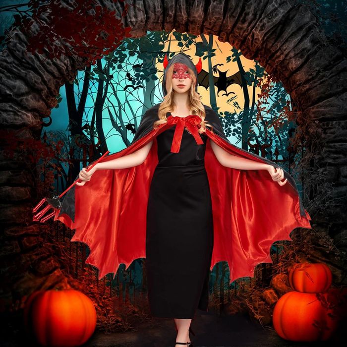 Kostium peleryna czarodzieja z kapturem Halloween Rozmiar One Size