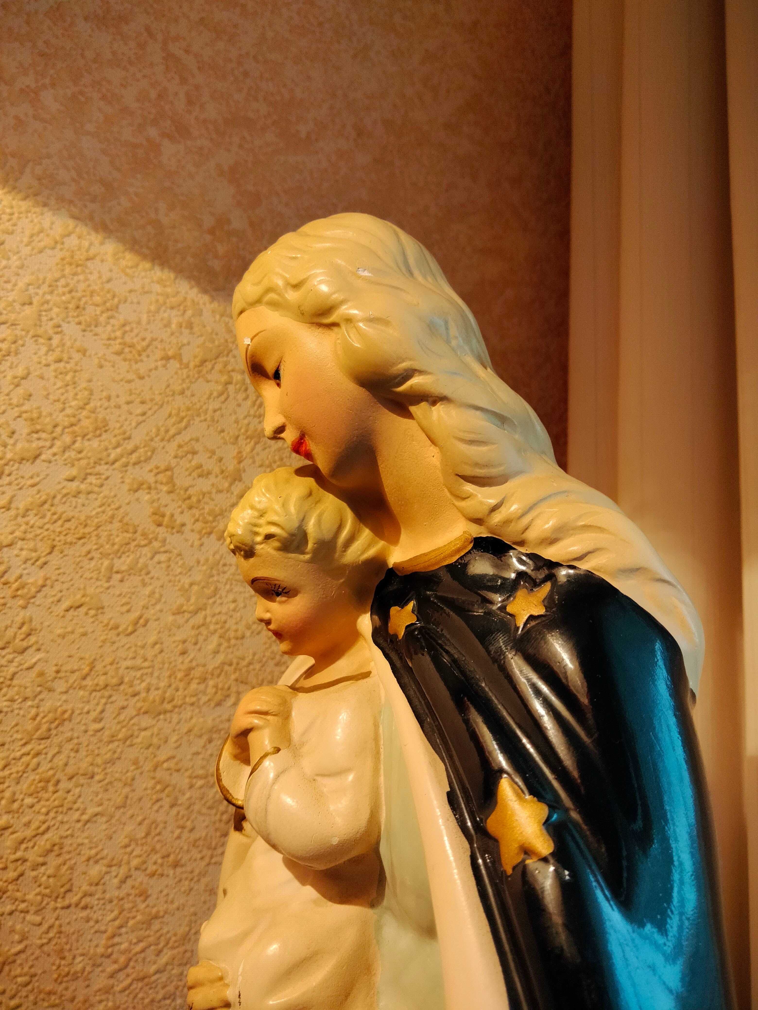 Duża figura Matka boska Boża z dzieciątkiem Jezus Sygnowana Nowa cena