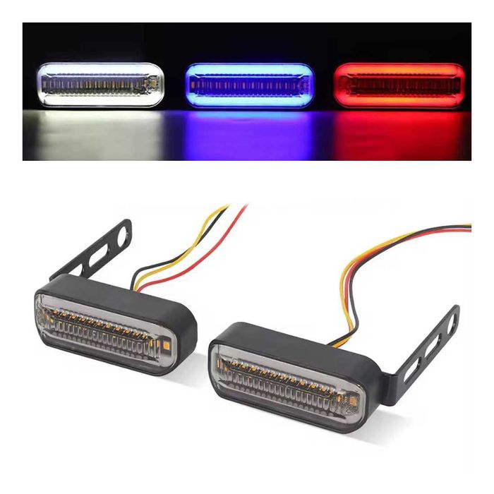 Par piscas dinâmicos LED luz presença oval suporte L