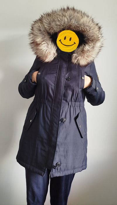 Granatowa kurtka parka only L przejściowa