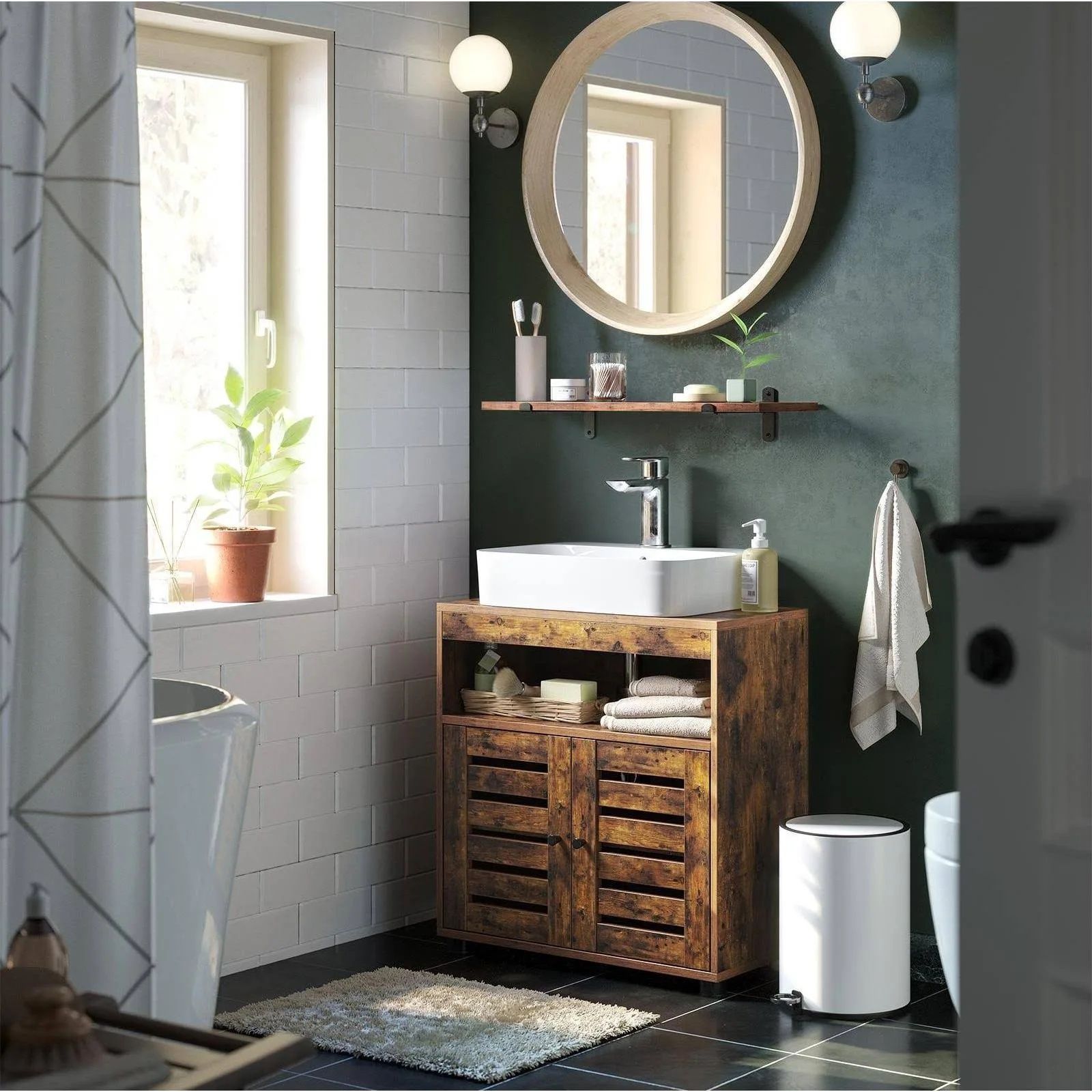 Szafka pod umywalkę rustykalna Loft 60cm półka