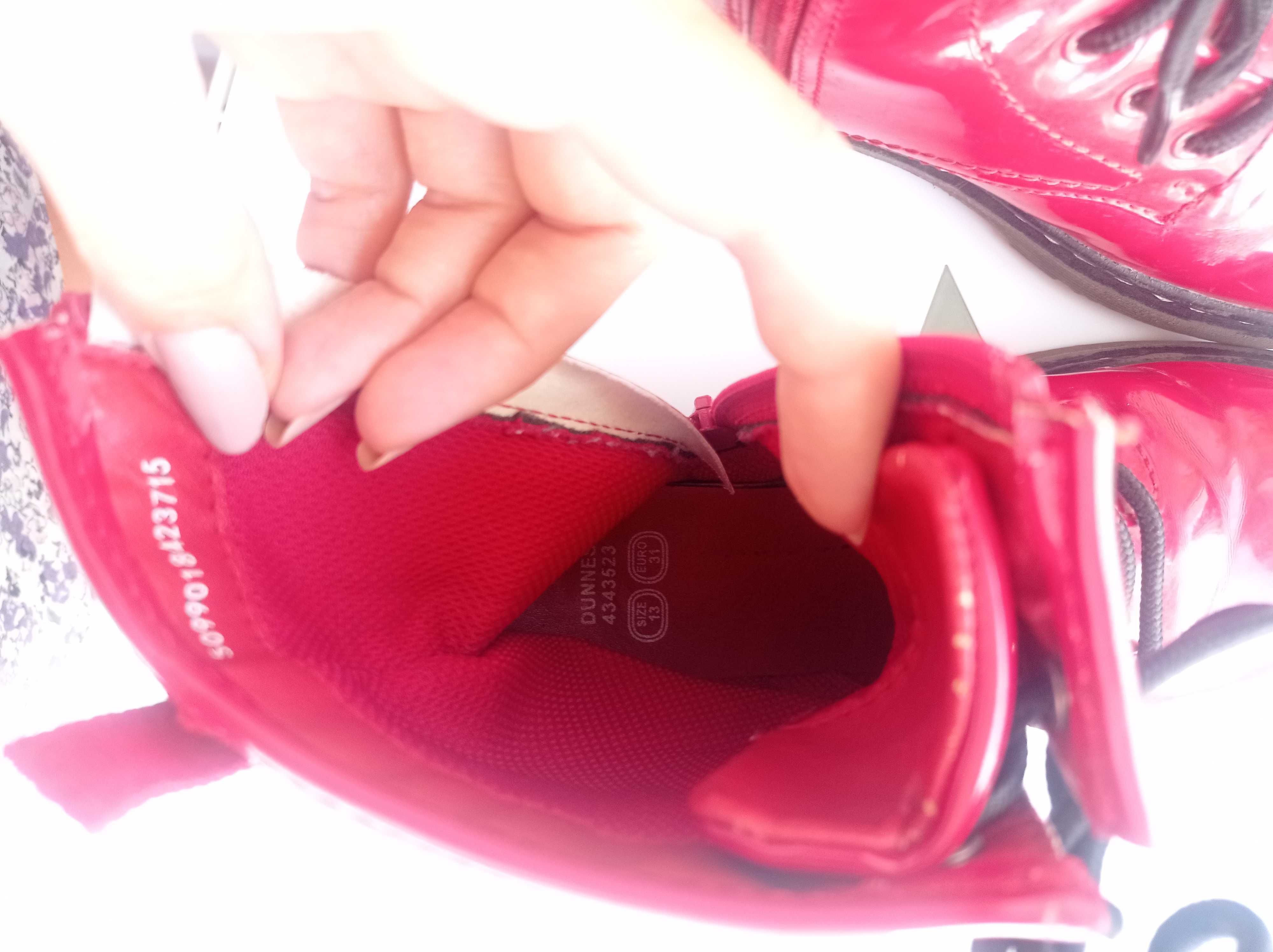 Черевички чобітки на дівчинку червоні стильні модні 31 розмір