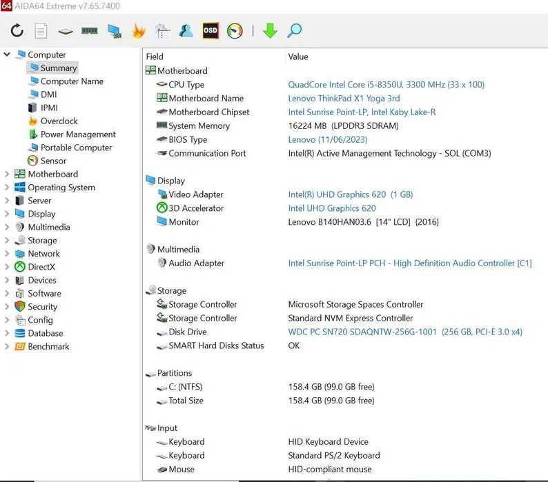 Lenovo ThinkPad X1 Yoga Gen 3 – 14” FHD, i5-8350U, 16GB, SSD 256GB