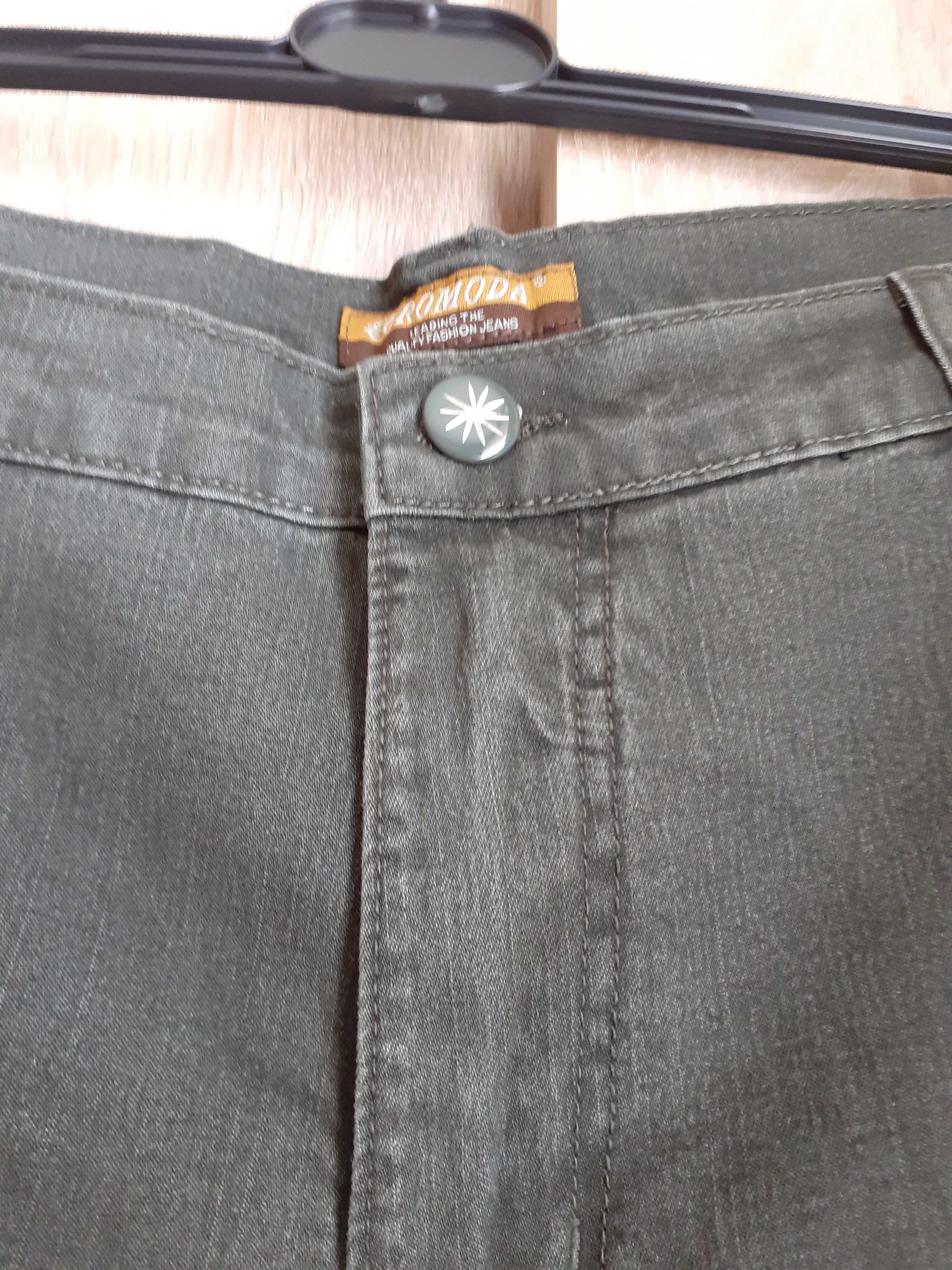 46 48 Nowe z metkami dżinsy jeansy spodnie rybaczki szare khaki