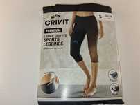 A250 Legginsy Sportowe Damskie Crivit Premium Krótkie Czarne S 36/38
