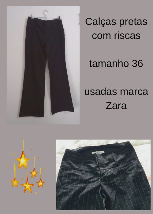 Calças pretas com riscas