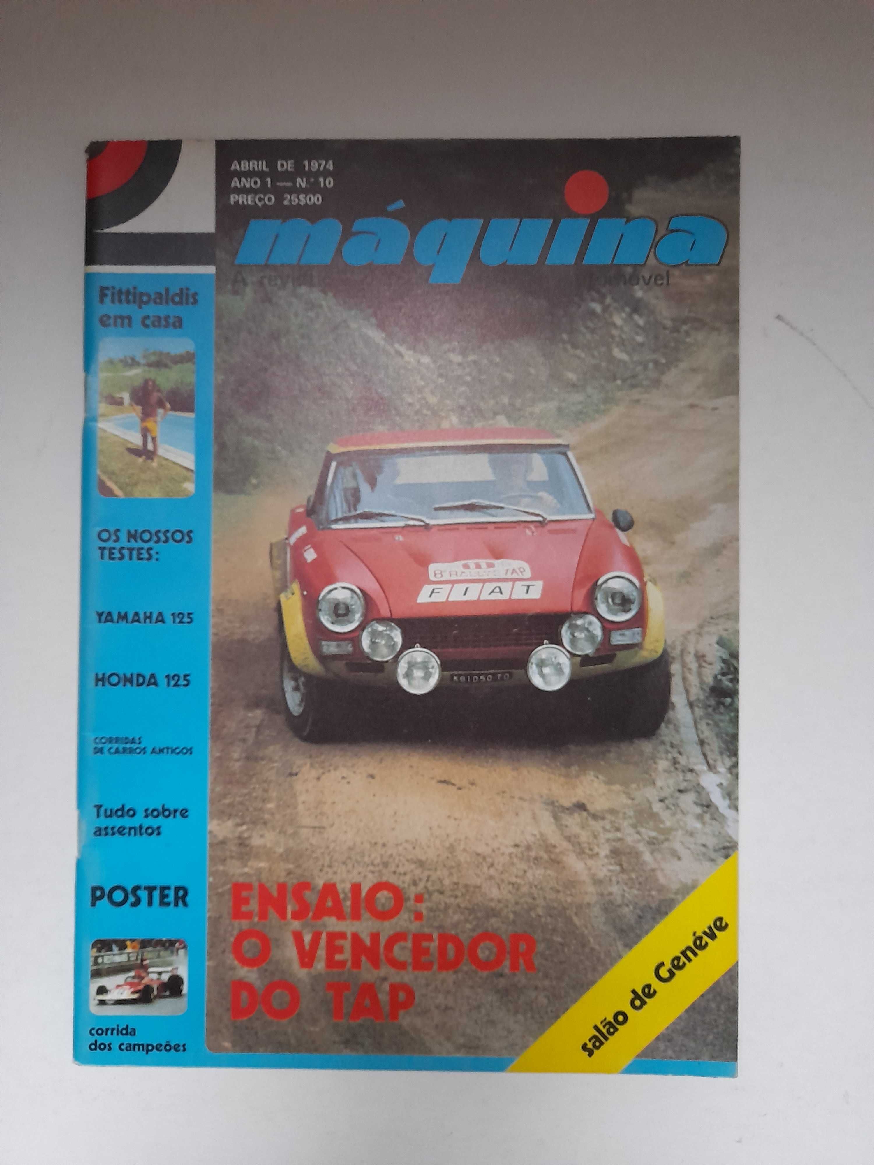 Revista Máquina Abril 1974 Fiat 124 Spyder Rali Portugal