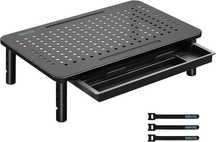 BONTEC Stojak na monitor, laptop z szufladą 3 wysokości do 20 kg
