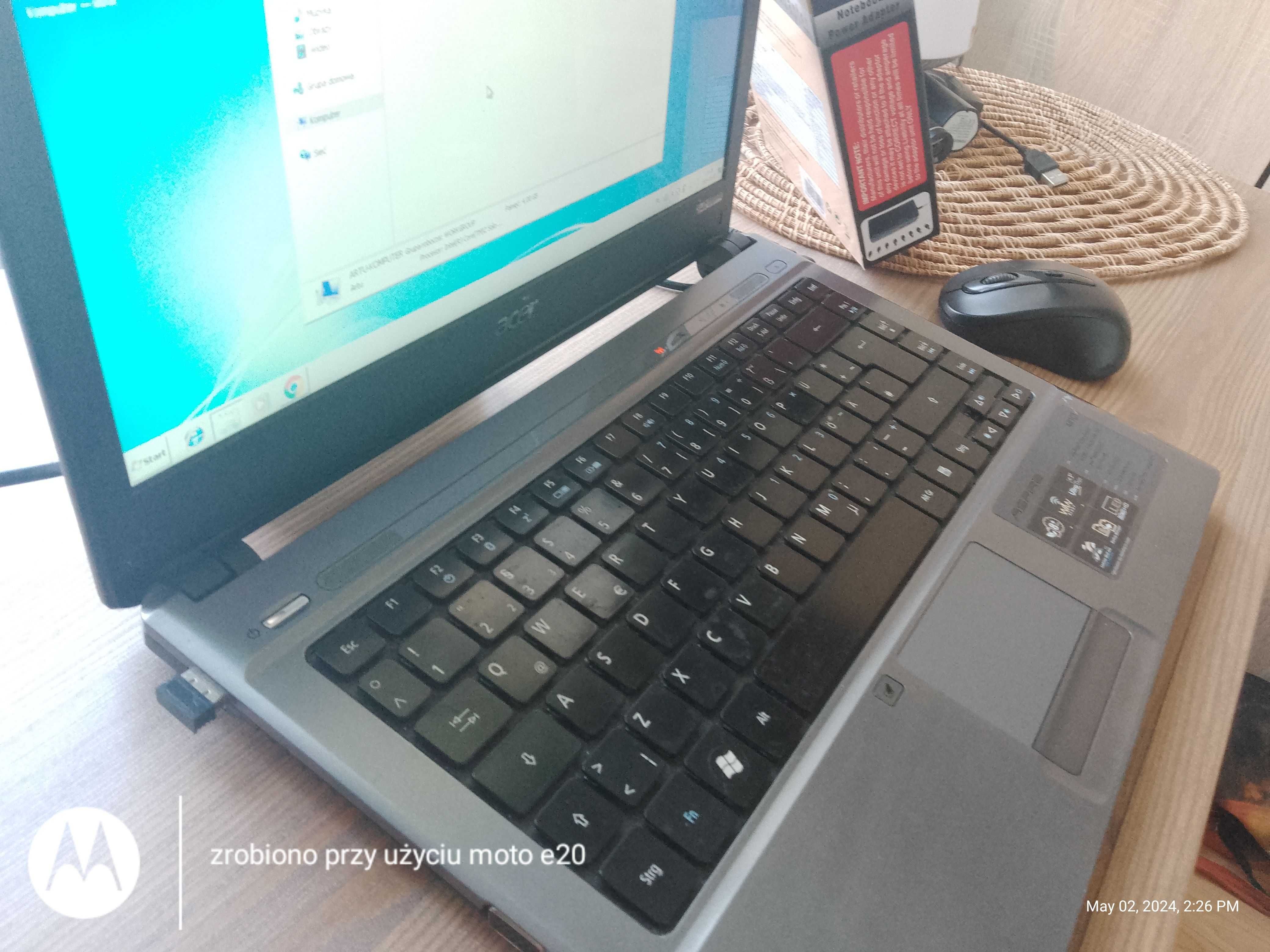 Laptop 14` jak stacjonarny w dobrym stanie  Acer Aspire 4810T+gratisy
