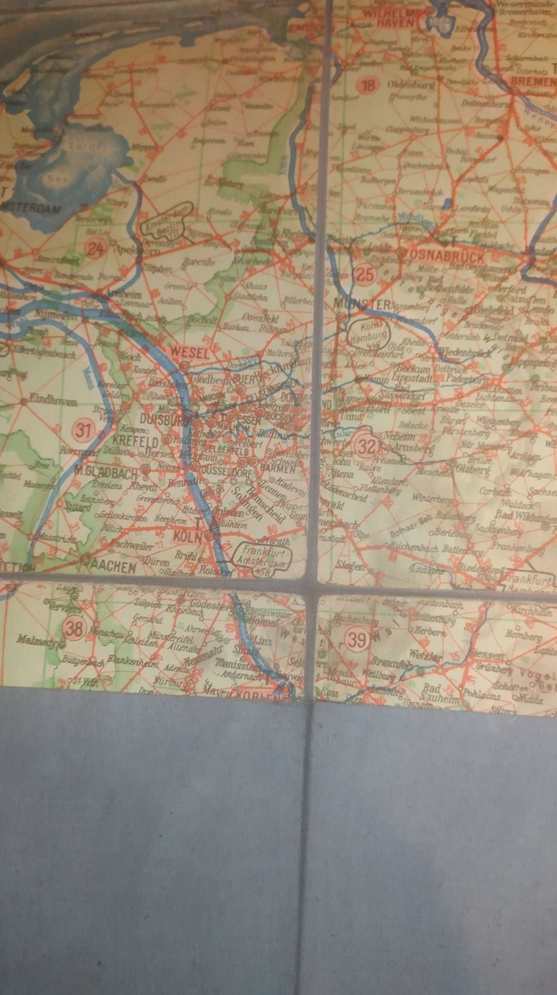Mapa Niemiec i Polski - stara