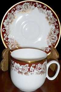 Seis chávenas de café de porcelana fina