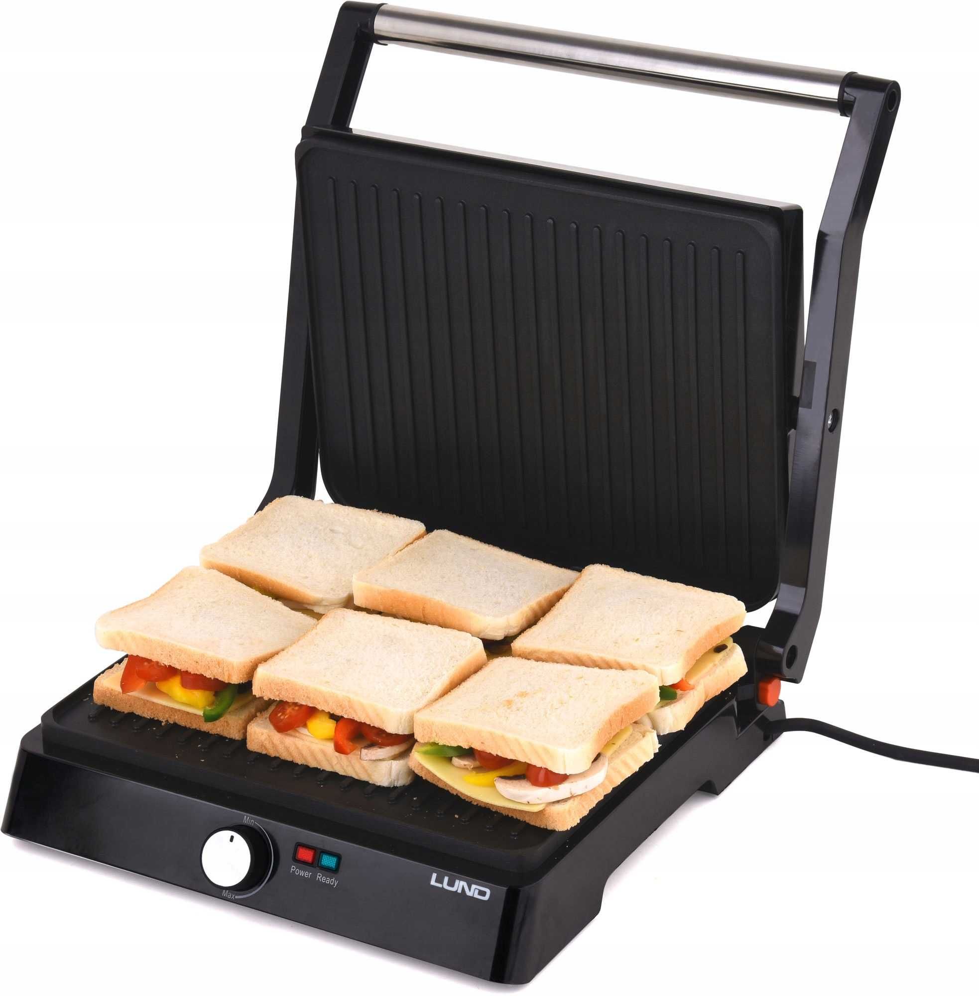 Kontaktowy grill elektryczny Lund 67451 czarny 2200 W rozkładany