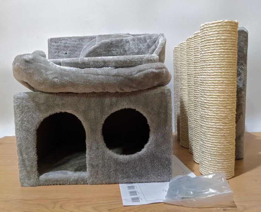 La Digue III Drapak dla Kota Jasnoszary 49x49x163cm BARDZO DUŻY Uszkod