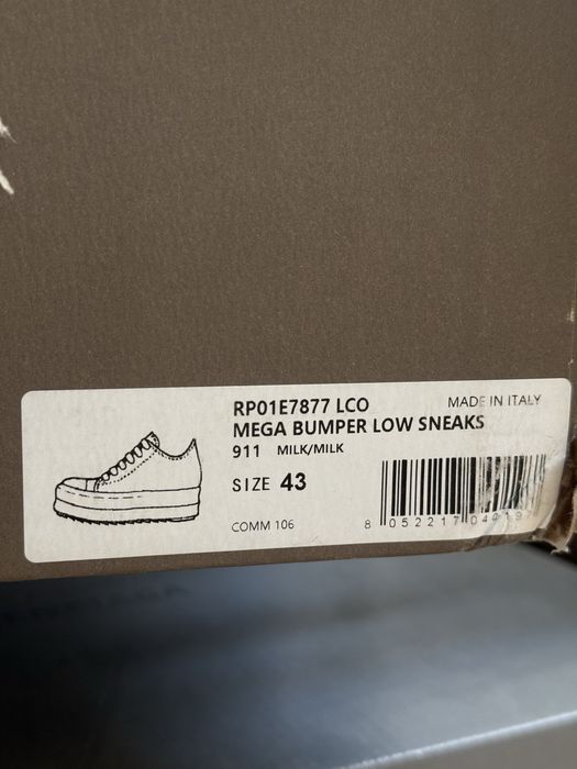 Rick Owens Double Bumper Milk Mainline Ramones