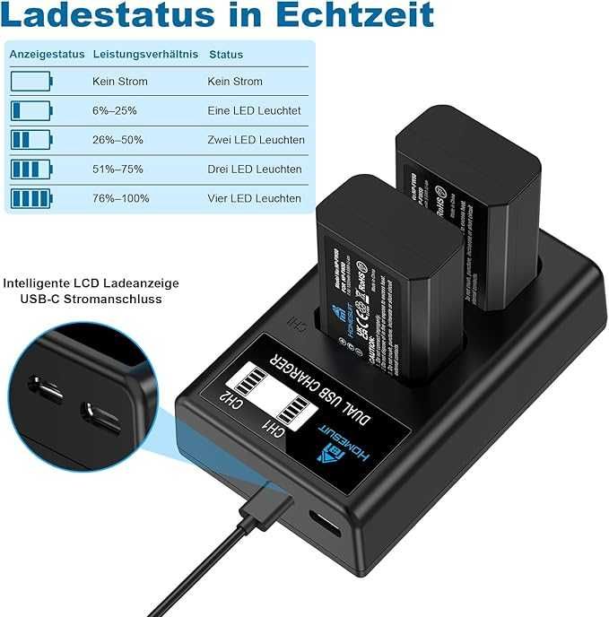 HOMESUIT zestaw ładowarka + 2 baterie akumutorki NP-FW50