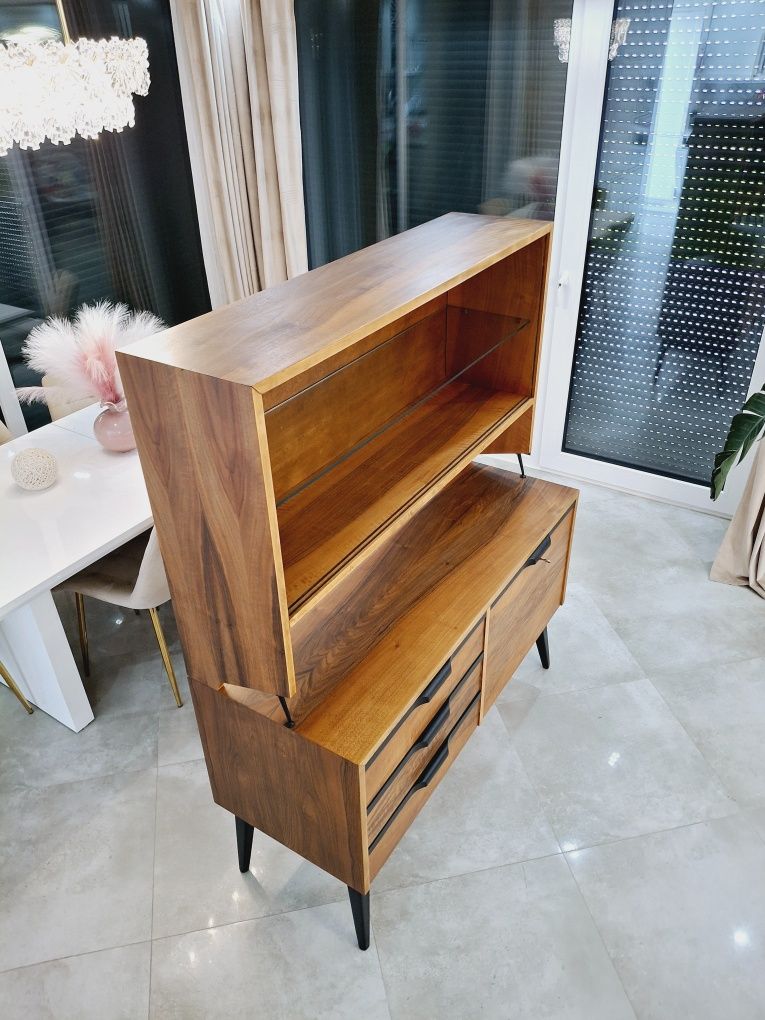 Komoda pomocnik z nadstawka Regał  Design PRL Bytomskie Fabryki Mebli