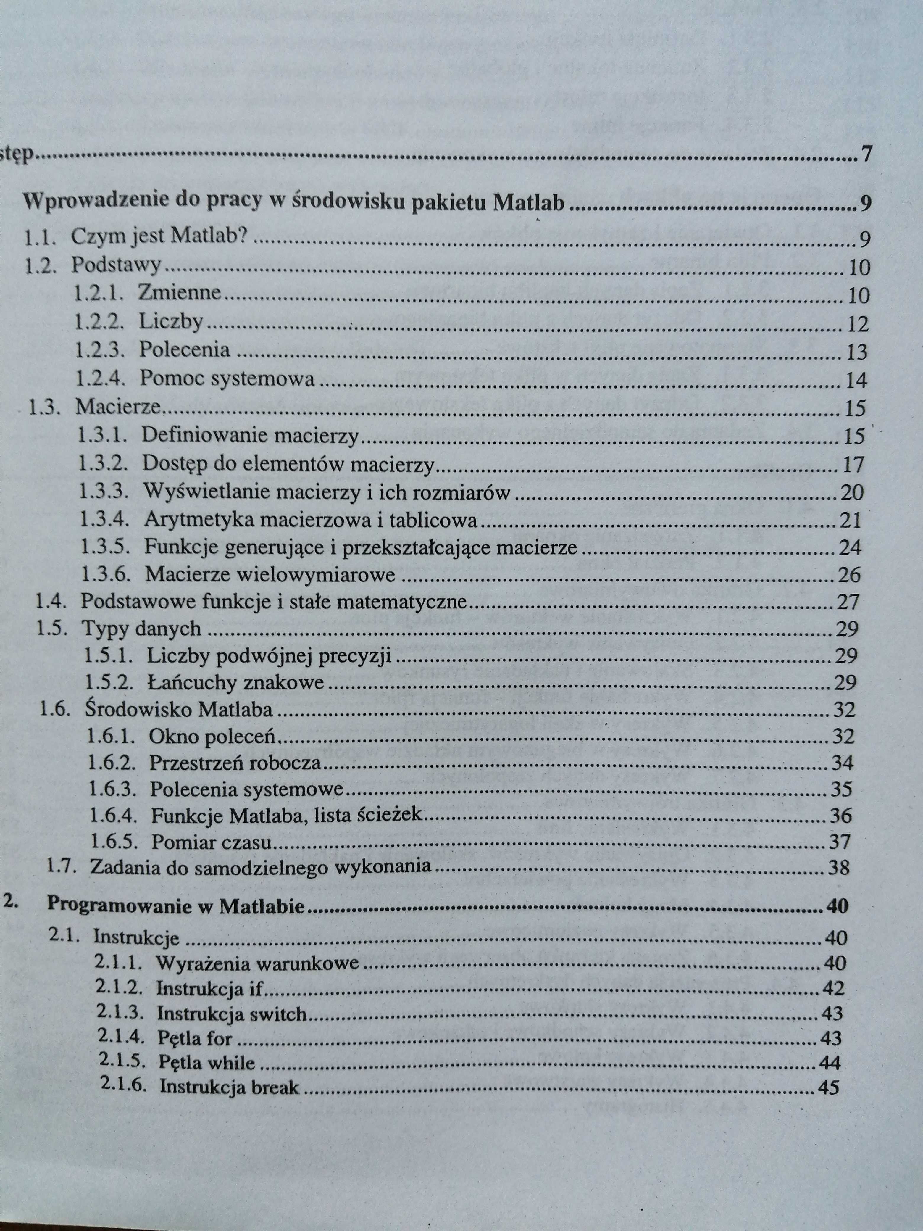 Ćwiczenia z Matlab. Przykłady i zadania. Anna Kamińska Beata Pańczyk