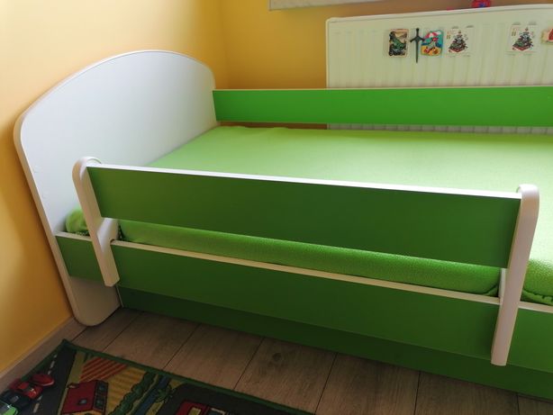 Łóżko łóżeczko 140x80 80x140 białe zielone