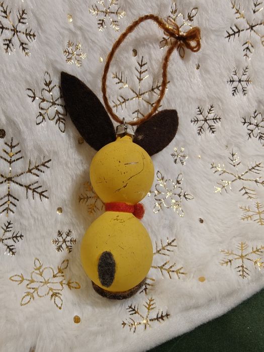 Bombka choinkowa Zajączek szkło PRL