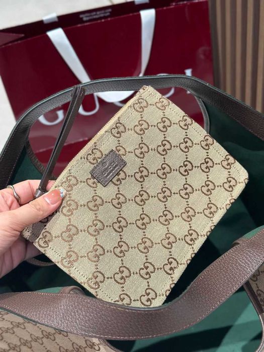 Torebka połączenie tkaniny ze skora