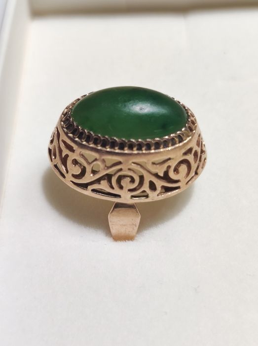 Złoty pierścionek z karmieniem vintage retro oldschool