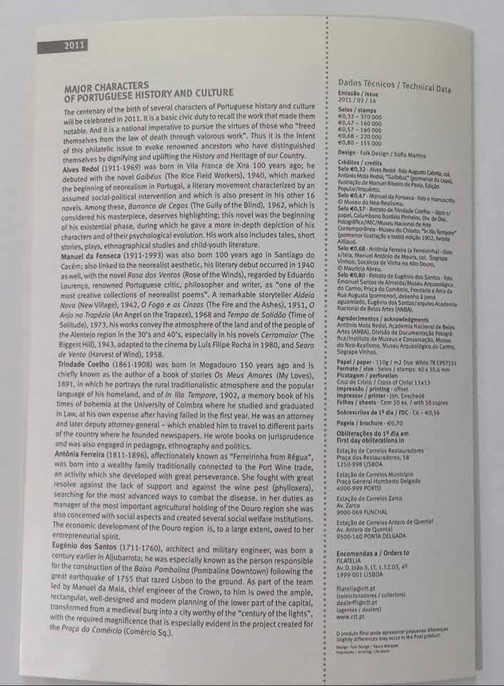Vultos da História e da Cultura - Pagela