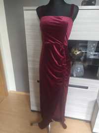 Długa dopasowana sukienka welurowa sukienka Asos