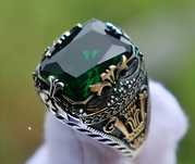 Anel Vintage Dominador Zircônia Verde