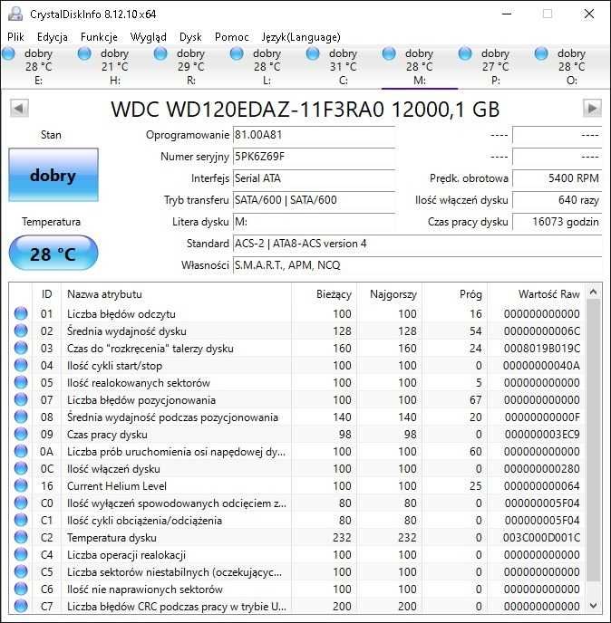 Dysk 12tb Western Digital WD (9sztuk)